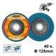 INGCO Δίσκος Λείανσης Φίμπερ INOX K40 125mm FDZ1251
