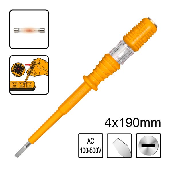 INGCO Δοκιμαστικό Κατσαβίδι 4x190mm AC 100-500V HSDT1908