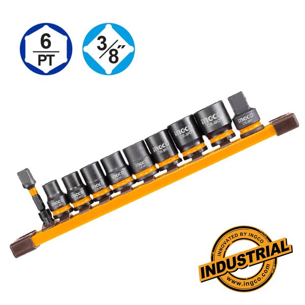 INGCO Καρυδάκια Αέρος 3/8" Σετ 10 τεμ. HKISSD38104