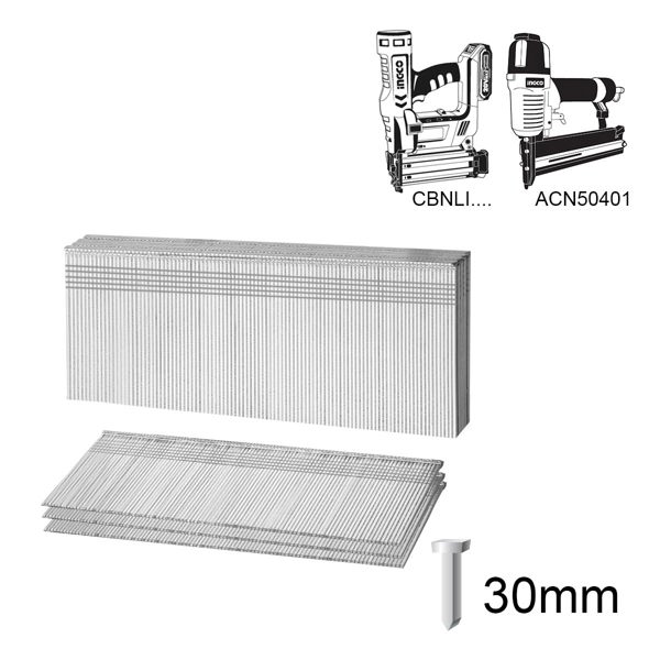 INGCO Καρφιά 30mm Αεροκαρφωτικού ACN50401, CBNLI2002, CBNLI2028 ANA18301