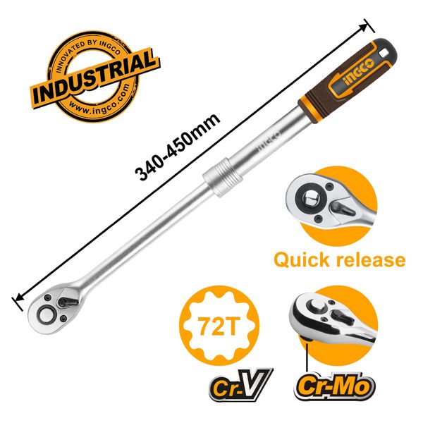 INGCO Καστάνια Τηλεσκοπική 1/2" 72Τ 340-450mm HRTH08128L