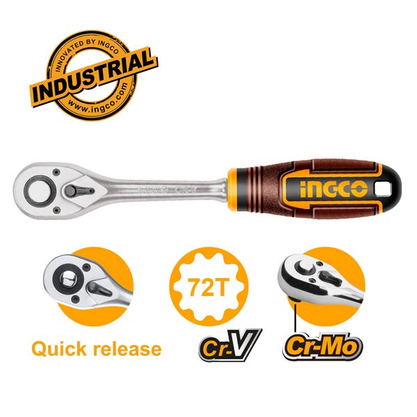 INGCO Καστάνια Ίσια 1/4" 72Τ HRTH0814