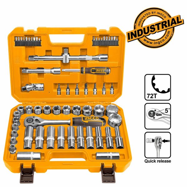 INGCO Κασετίνα Καρυδάκια 1/2" Σετ 62 τεμ. HKTS12602