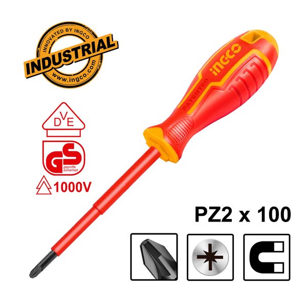 INGCO Κατσαβίδι Ηλεκτρολόγου VDE Σταυρού PZ2x100mm HISD81PZ2100