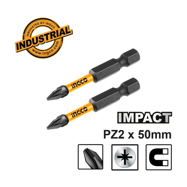 INGCO Κατσαβιδόμυτες Impact PZ2x50mm 2 τεμ. SDBIM71PZ250