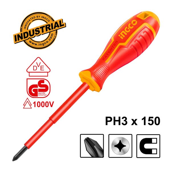 INGCO Κατσαβίδι Ηλεκτρολόγου VDE Σταυρού PH3x150mm HISD81PH3150