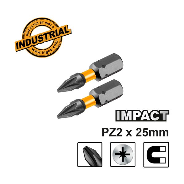 INGCO Κατσαβιδόμυτες Impact PZ2x25mm 2 τεμ. SDBIM71PZ225