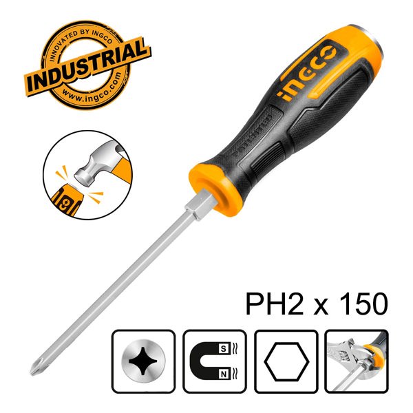 INGCO Κατσαβίδι Σταυρού Χτυπητό PH2x150mm HGTS68PH2150