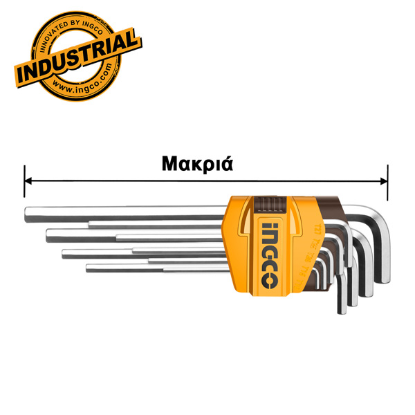 INGCO Κλειδιά Άλλεν 1.5-10mm Μακριά Σετ 9 τεμ. HHK11092