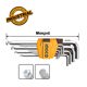 INGCO Κλειδιά Άλλεν 1.5-10mm Μπίλλιας Σετ 9 τεμ. HHK12091