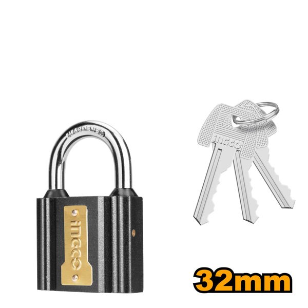 INGCO Λουκέτο Μαύρο Σιδερένιο 32mm DIPL0301