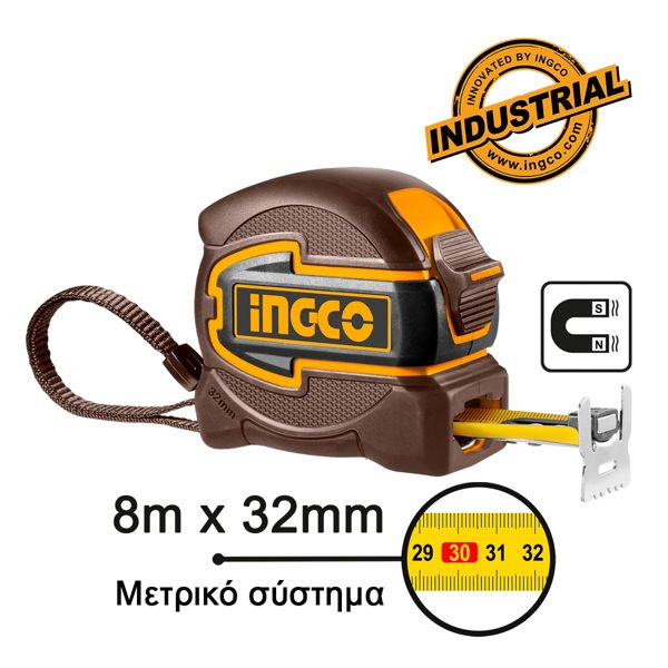 INGCO Μετροταινία με Μαγνήτη 8m x 32mm HSMT80832M