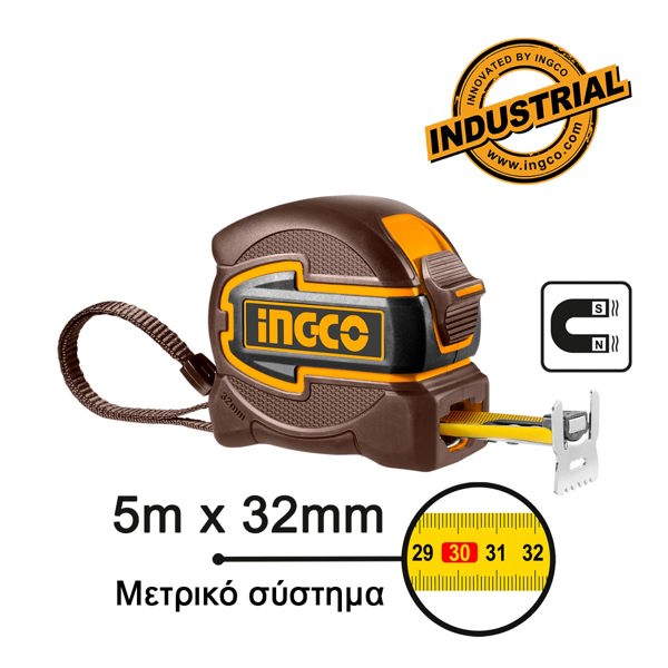 INGCO Μετροταινία με Μαγνήτη 5m x 32mm HSMT80532M