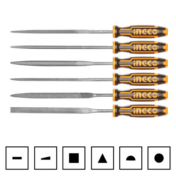 INGCO Μίνι Λίμες Σιδήρου 140mm Σετ 6 τεμ. HKTF63