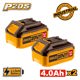 INGCO Μπαταρίες 20V 4.0Ah Li-Ion 2 τεμ. COSLI240312E