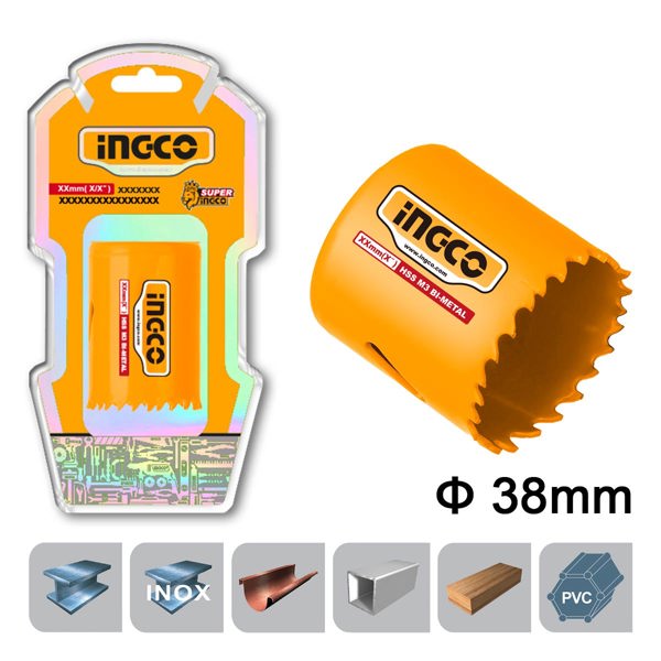 INGCO Ποτηροτρύπανο Bi-Metal 38mm HSB10381