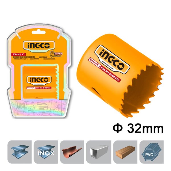 INGCO Ποτηροτρύπανο Bi-Metal 32mm HSB10321