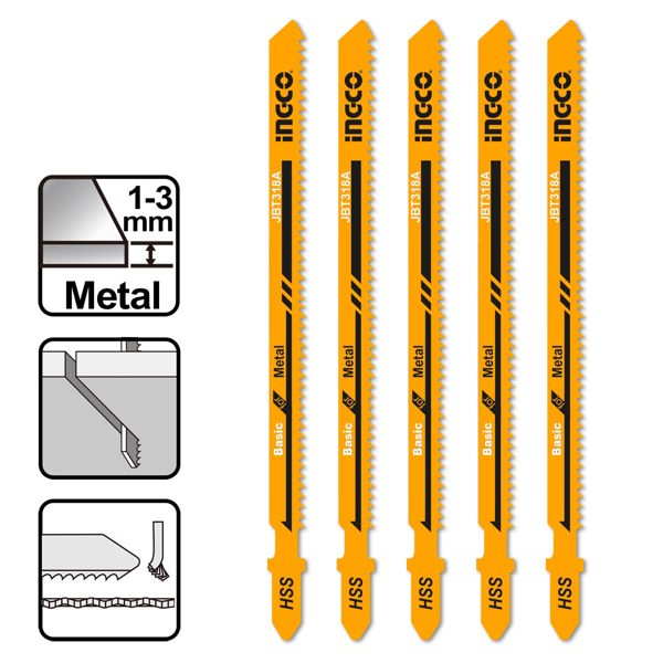 INGCO Πριονόλαμες Σέγας Μετάλλου 5 τεμ. 130mm JBT318A