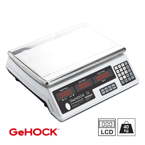 GeHOCK Ψηφιακή Επιτραπέζια Ζυγαριά έως 40kg Λευκή GeHOCK PCS0401