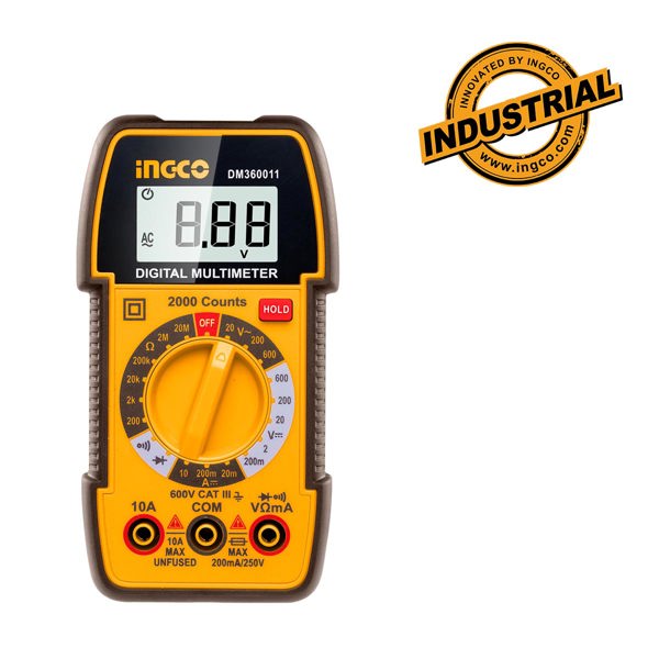 INGCO Ψηφιακό Πολύμετρο 600V True RMS με Μέτρηση AC/DC/ Αντίστασης/ NCV DM360011