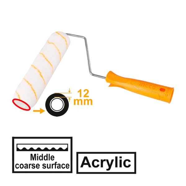 INGCO Ρολό Βαφής Κοντή Τρίχα 9" με Ύψος Ινών 12mm HRHT282302