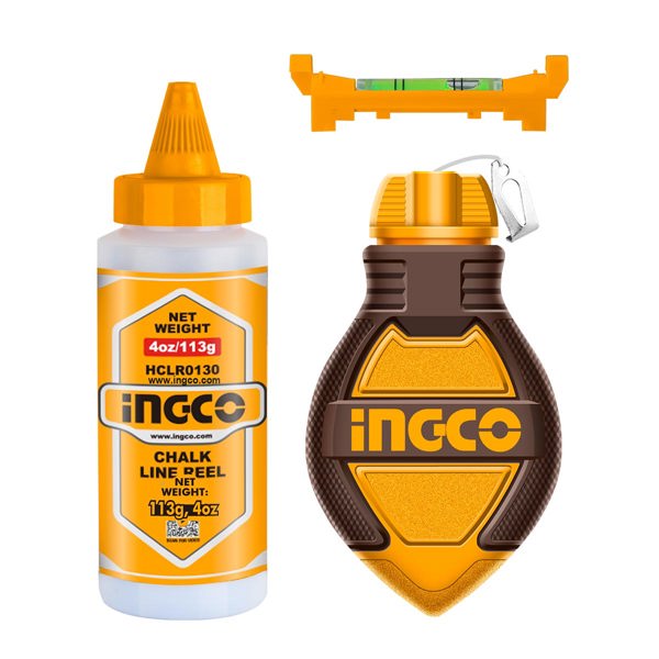 INGCO Σετ Νήμα Αλφάδι Ώχρας 30m HCLR0130