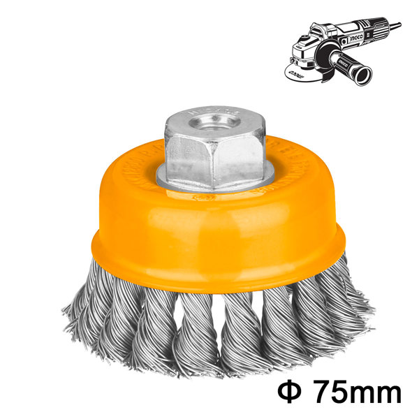 INGCO Συρματόβουρτσα Γωνιακού Tροχού M14 75mm WB20751