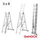 GeHOCK Τριπλή Σκάλα Επεκτεινόμενη Αλουμινίου 3 x 8 Σκαλοπάτια GeHOCK 010295308