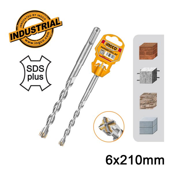 INGCO Τρυπάνι Τετράκοπο SDS plus S4L 6x210mm DBH1210603C