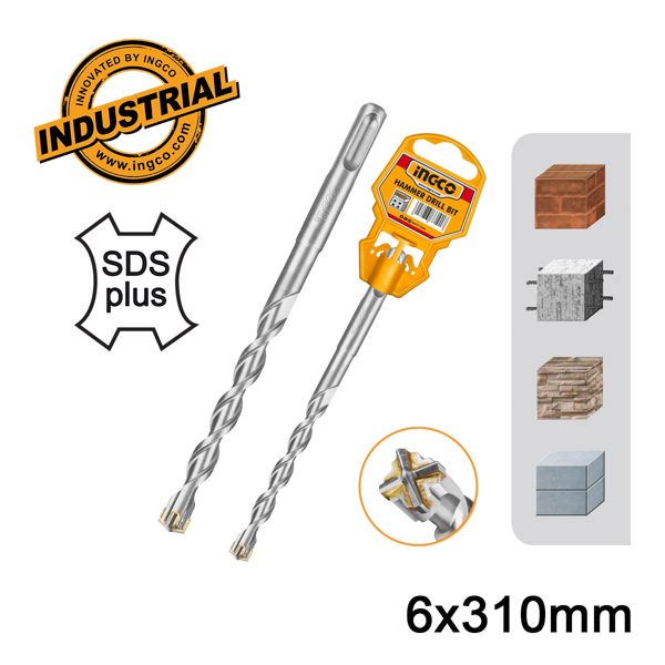 INGCO Τρυπάνι Τετράκοπο SDS plus S4L 6x310mm DBH1210605C