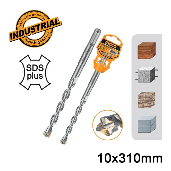INGCO Τρυπάνι Τετράκοπο SDS plus S4L 10x310mm DBH1211005C