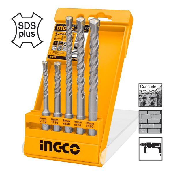 INGCO Τρυπάνια SDS Plus 6-12mm Σετ 5 τεμ. AKD2052