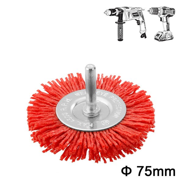 INGCO Βούρτσα Nylon με Άξονα για Δράπανο 75mm WB40755