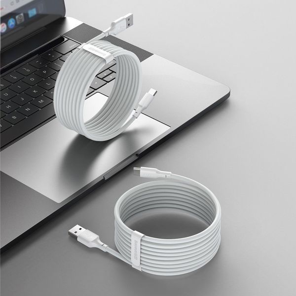 Καλώδιο USB Baseus USB-A - USB-C 1.5 m Λευκό (TZCATZJ-02)