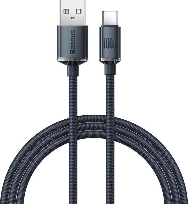 Baseus Type-C Crystal Shine series fast charging data cable 100W 1.2m Black (CAJY000401) (BASCAJY000401)