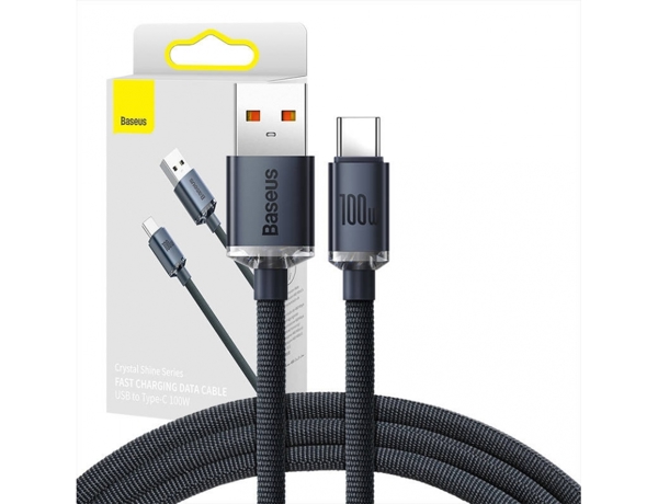 Baseus Type-C Crystal Shine series fast charging data cable 100W 1.2m Black (CAJY000401) (BASCAJY000401)