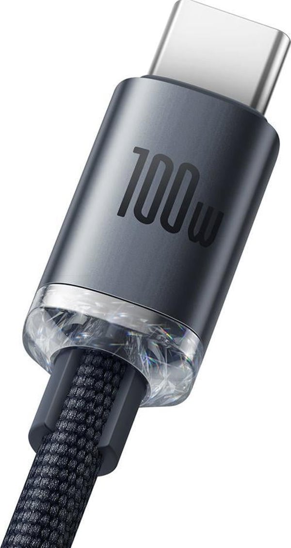Baseus Crystal Shine Braided USB 2.0 Cable USB-C male - USB-A male Μαύρο 2m (CAJY000501) (BASCAJY000501)