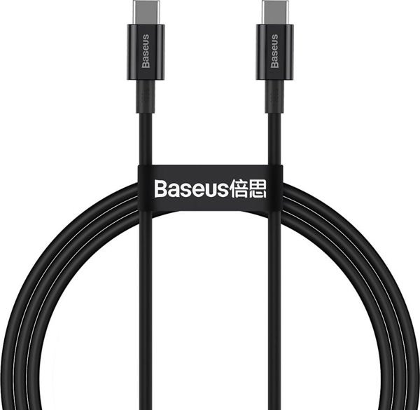 Καλώδιο USB Baseus USB-C - USB-C 1 m Μαύρο (BSU2848BLK)