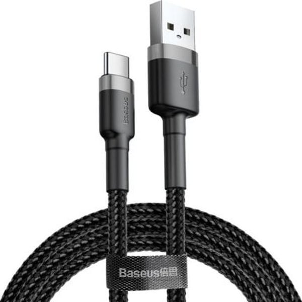 Baseus Cafule Braided USB 2.0 Cable USB-C male - USB-A male Μαύρο 3m (CATKLF-UG1) (BASCATKLF-UG1)