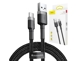 Baseus Cafule Braided USB 2.0 Cable USB-C male - USB-A male Μαύρο 3m (CATKLF-UG1) (BASCATKLF-UG1)