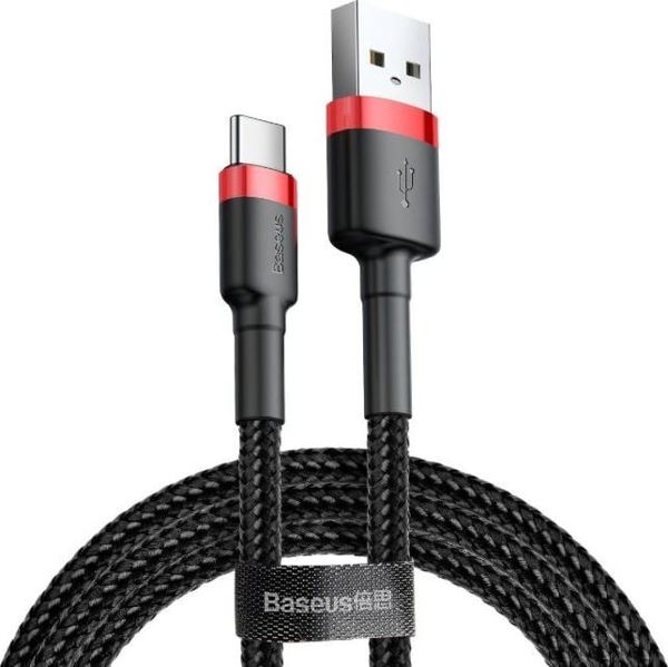 Καλώδιο USB Baseus USB-A - USB-C 0.5 m Μαύρο-κόκκινο (CATKLF-A91)