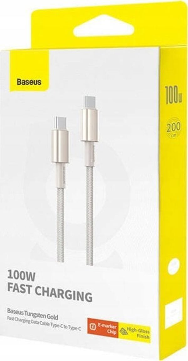 Καλώδιο USB Baseus USB-C - USB-C 2 m Χρυσό (BSU4882)