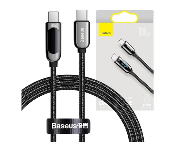 Καλώδιο USB Baseus USB-C - USB-C 1 m Μαύρο (BSU2773BLK)