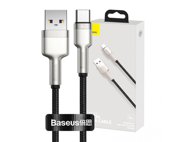 Καλώδιο USB Baseus USB-A - USB-C 0.25 m Μαύρο (BSU3117BLK)