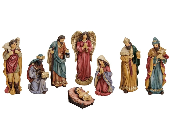 ΧΡΙΣΤΟΥΓΕΝΝΙΆΤΙΚΕΣ ΦΙΓΟΎΡΕΣ NATIVITY SET OF 8 FIGURINES, POLYRESIN, (H) 5-16CM 4007698019129