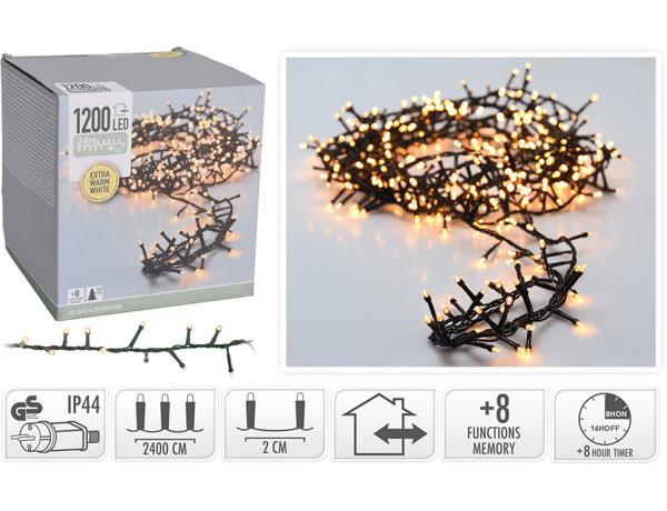 ΧΡΙΣΤΟΥΓΕΝΝΙΆΤΙΚΑ ΛΑΜΠΆΚΙΑ LED SNAKE LEDLIGHT 1200LED EXTR WW AX8560350 8720573811606