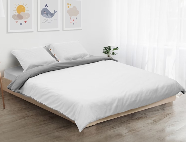 Διπλή Παπλωματοθήκη & 2 Μαξιλαροθήκες Heinner Home HR-3BED-GRY 5949494013507