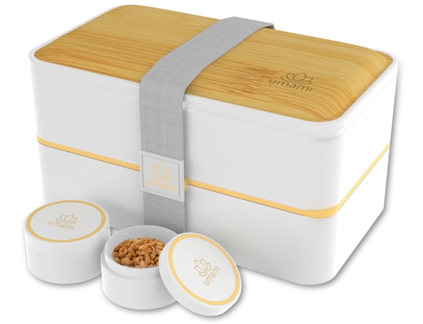Δοχείο Φαγητού Lunch Box - Bento Box Umami - White &amp; Bamboo - Κατάλληλο για Φούρνο Μικροκυμάτων 3770010398592