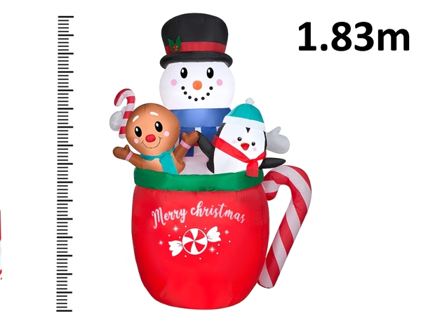 ΕΟΡΤΑΣΤΙΚΉ ΔΙΑΚΌΣΜΗΣΗ ΜΕΓΆΛΟΥ ΜΕΓΈΘΟΥΣ SNOWMAN IN CUP INFLATABLE DIF000290 8721037715928