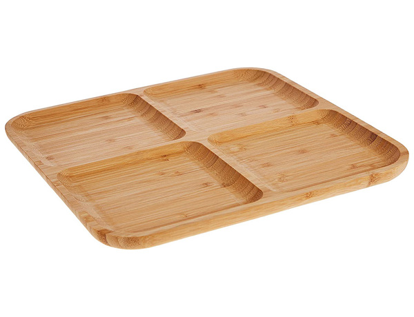 Πιατέλα Bamboo Excellent Houseware με 4 ξεχωριστά τμήματα 8719987314643
